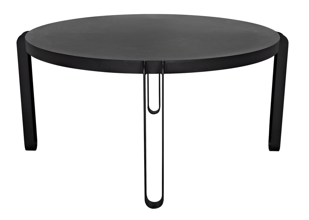 NOIR Marcellus Dining Table 63" Black Metal