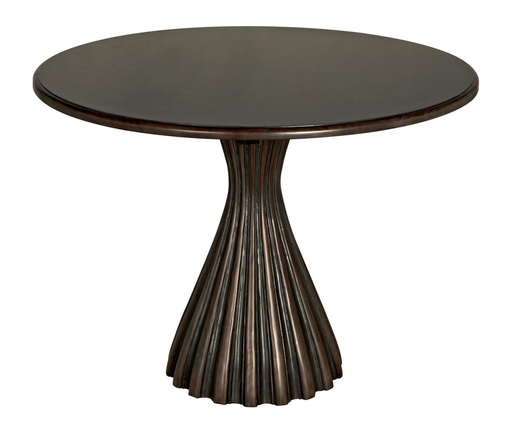 NOIR Osiris Dining Table Pale Rubbed with Light Brown Trim