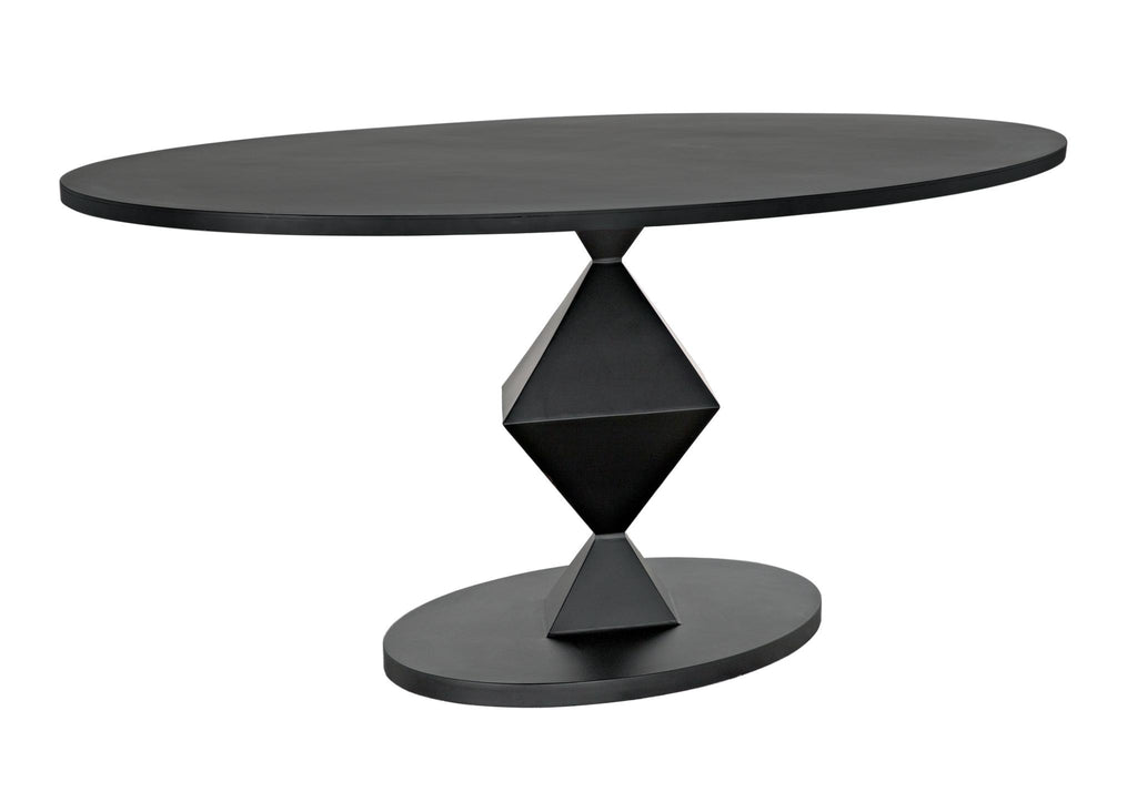 NOIR Katana Oval Dining Table Black Metal