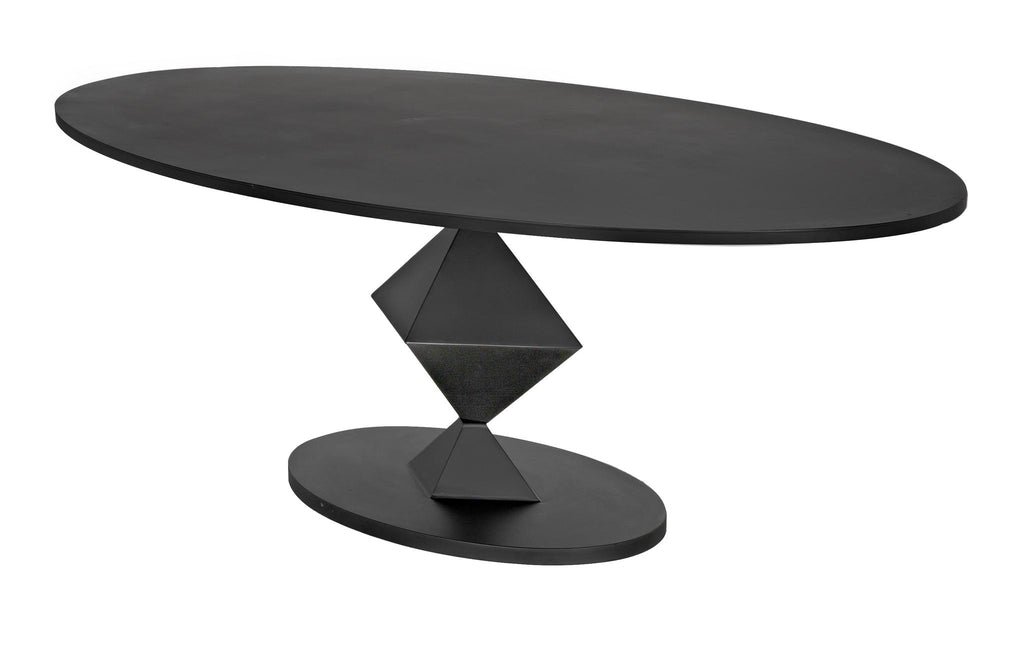 NOIR Katana Oval Dining Table Black Metal