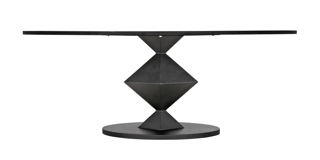 NOIR Katana Oval Dining Table Black Metal