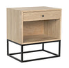 Noir Garland Side Table Elm With Black Steel