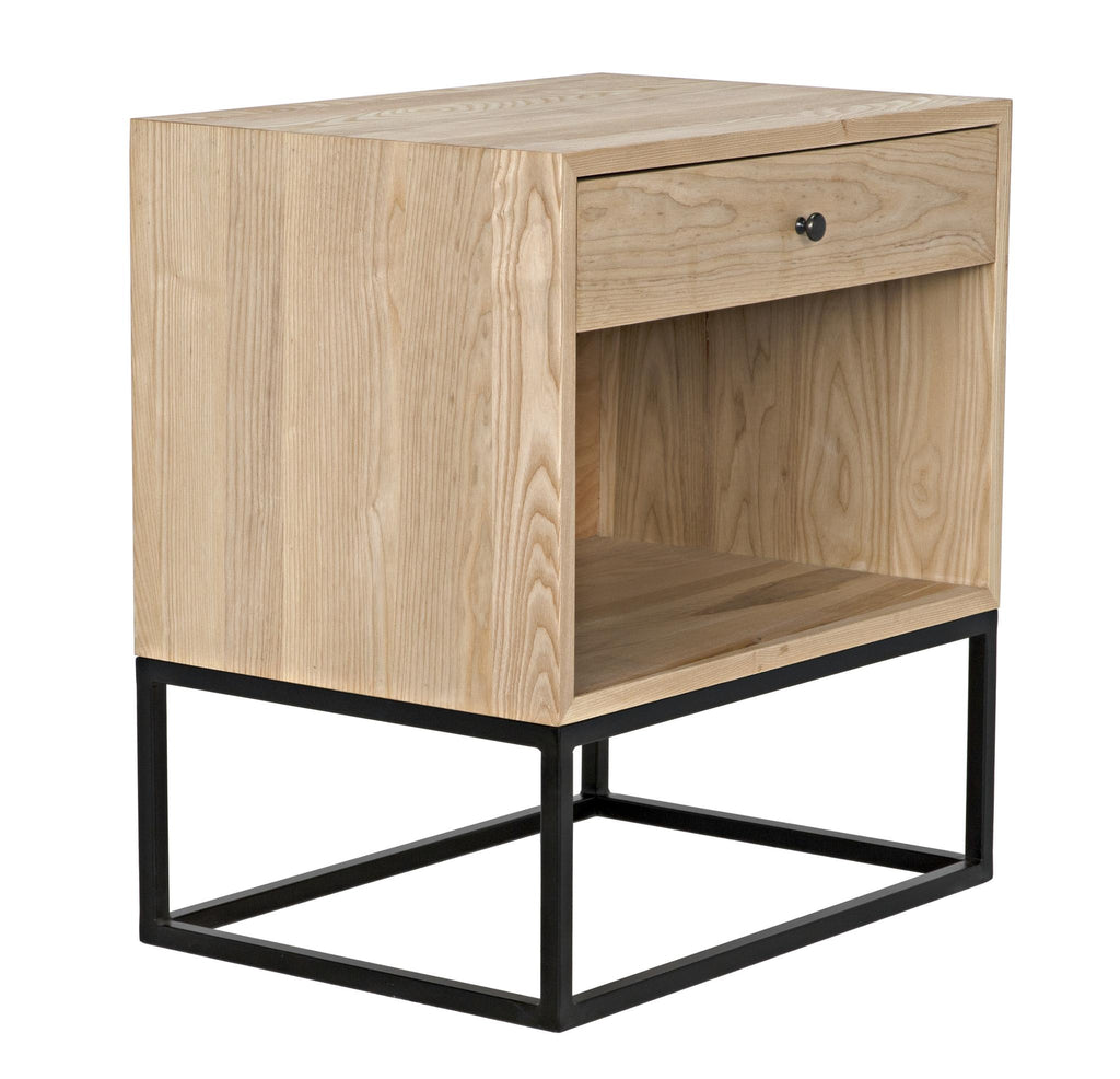 NOIR Garland Side Table Elm with Black Steel