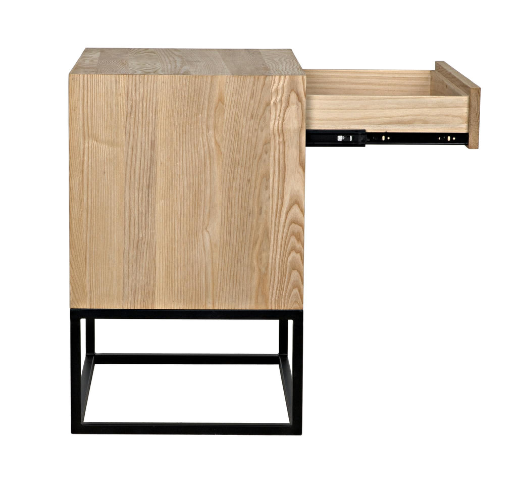 NOIR Garland Side Table Elm with Black Steel