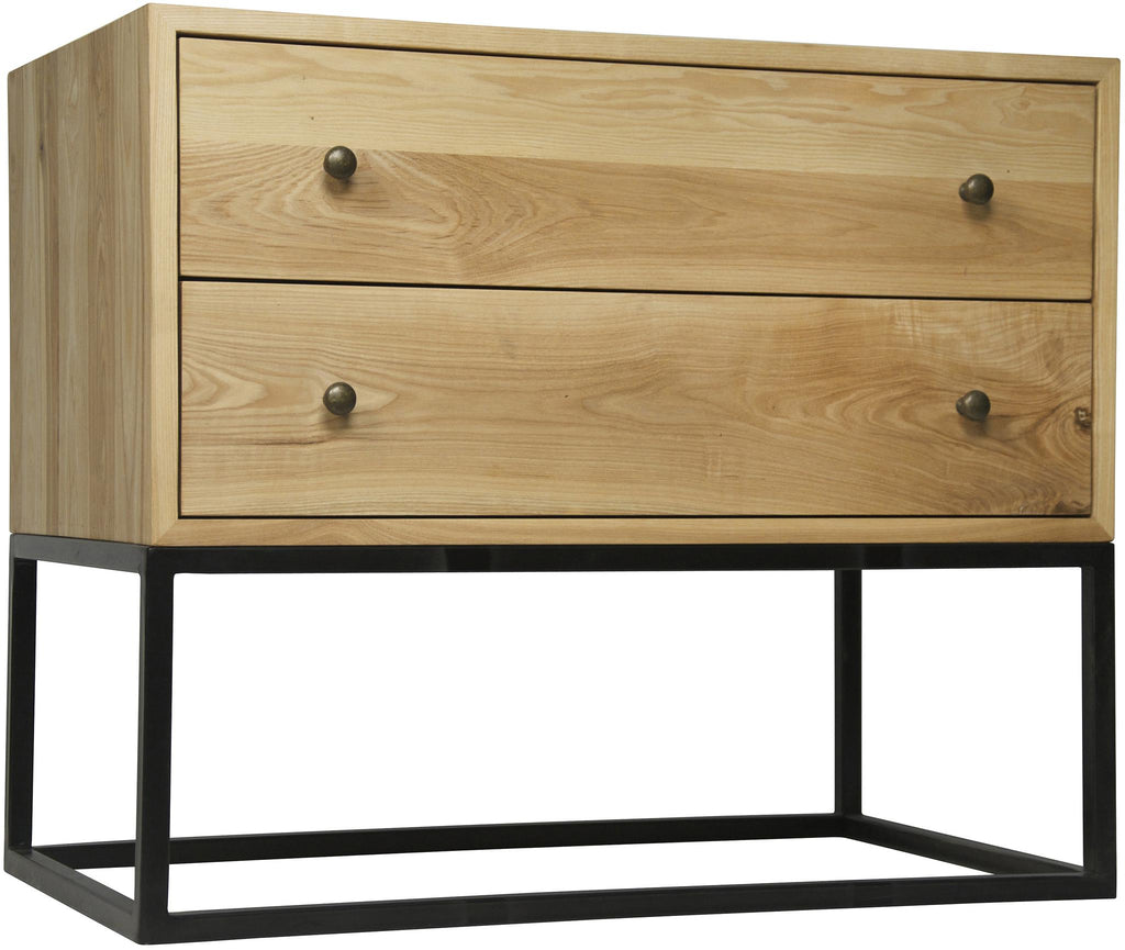 NOIR Downtown Side Table Elm and Black Steel