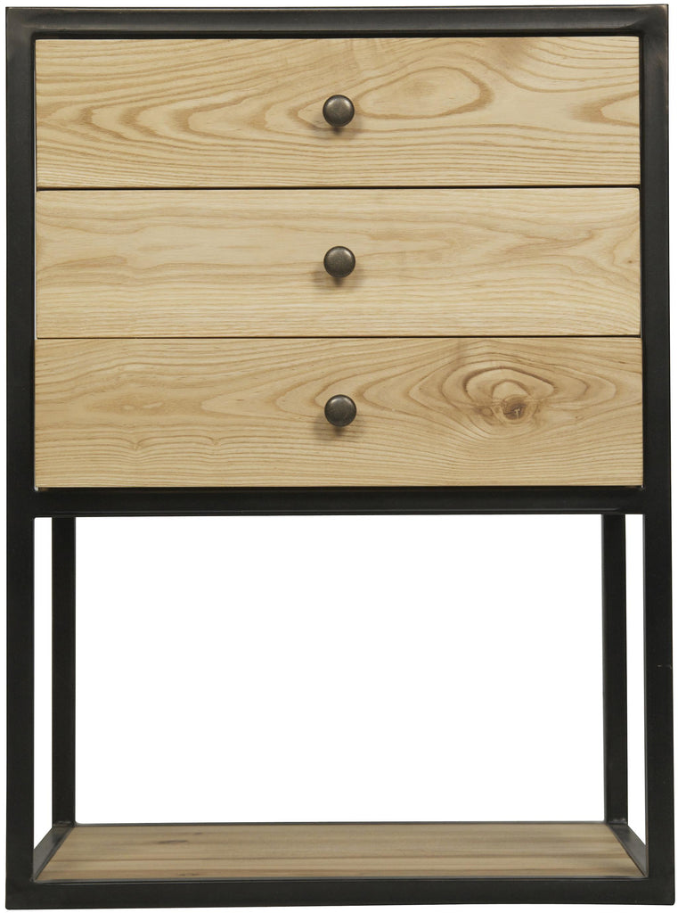 NOIR Pearce Side Table Elm and Black Steel