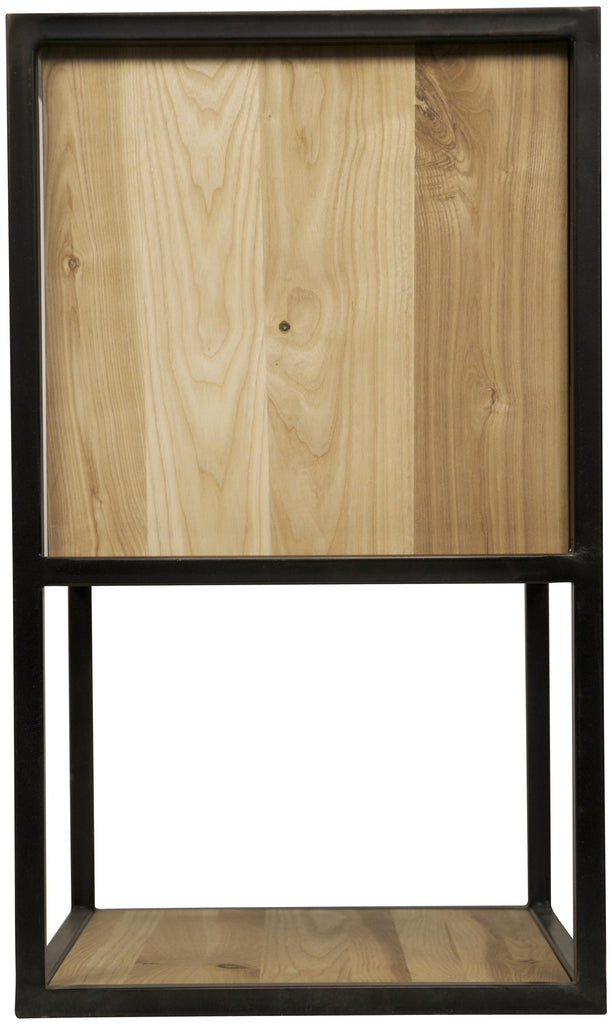 NOIR Pearce Side Table Elm and Black Steel