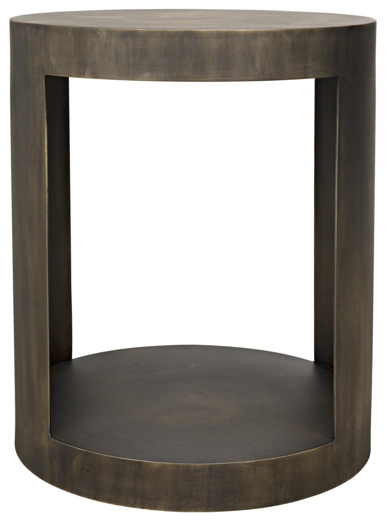 NOIR Chrysler Side Table Steel with Aged Brass Finish