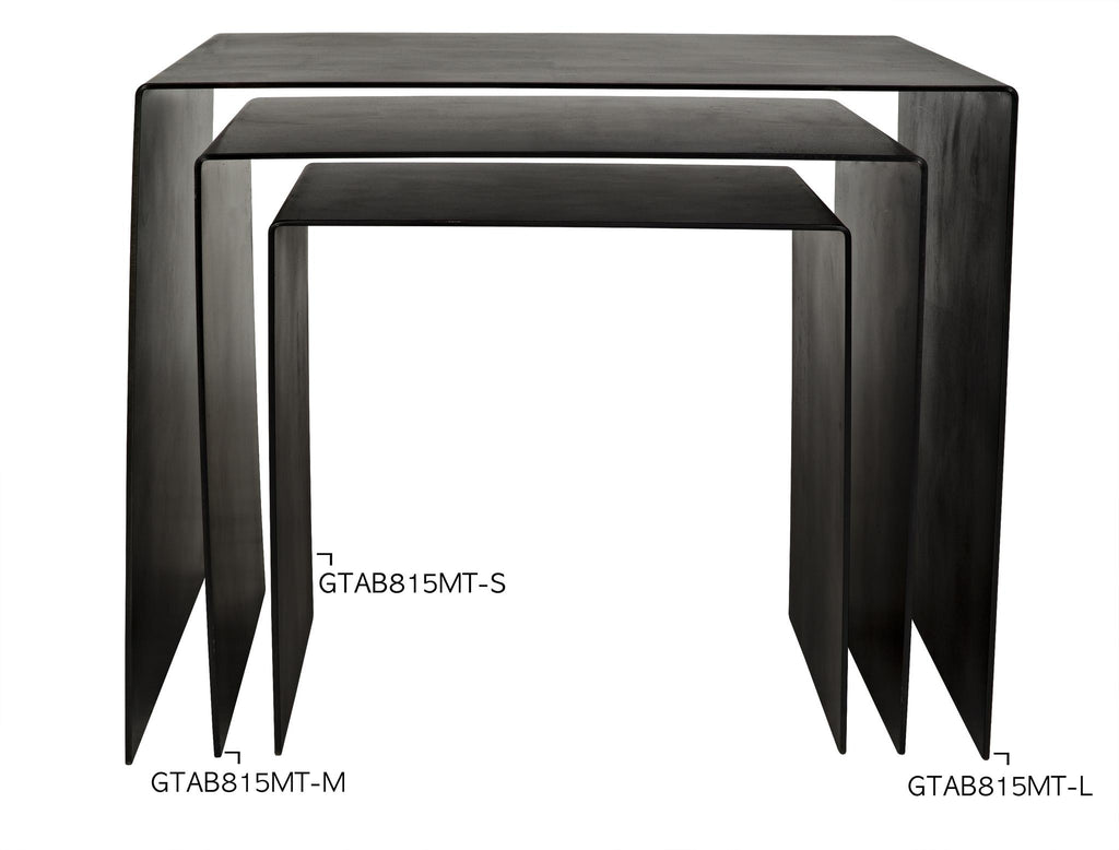 NOIR Yves Side Table Large Black Steel