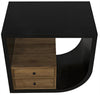 Noir Burton Side Table Right Hand Rubbed Black And Teak