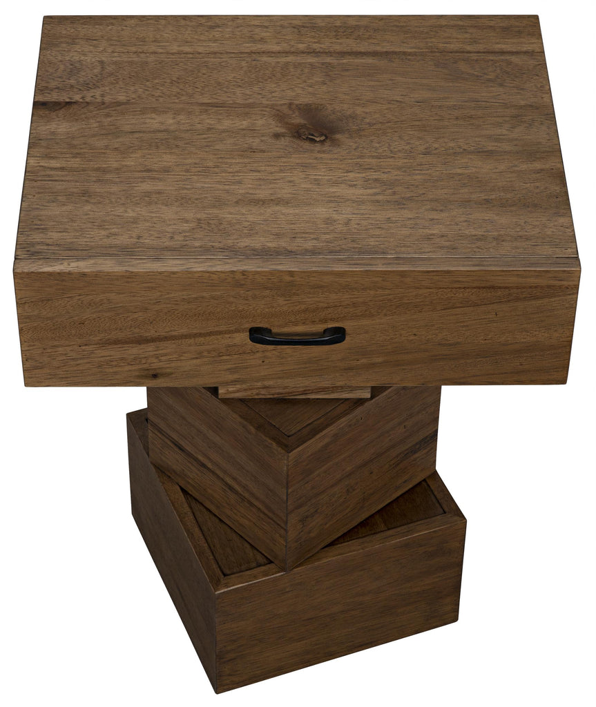 NOIR Grobius Side Table Dark Walnut