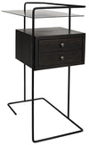 Noir Massimo Side Table Black Steel And Walnut