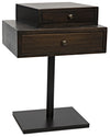 Noir Enola Side Table Ebony Walnut With Steel Base