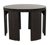 Noir Fluted Side Table Pale With Light Brown Trim