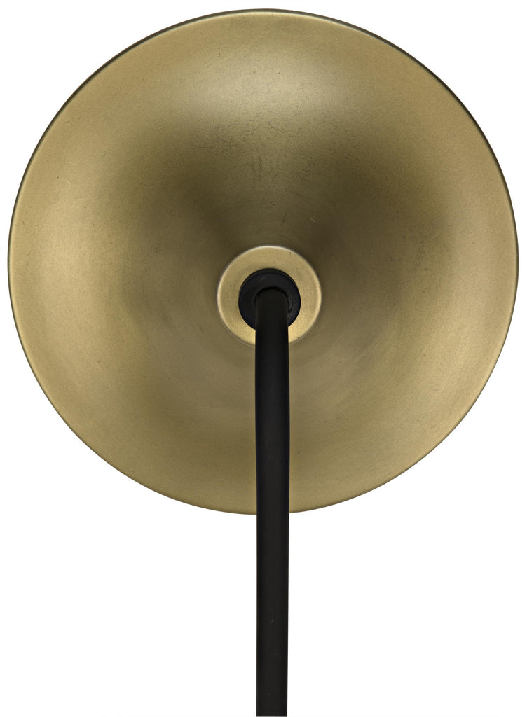 NOIR Messala Sconce Black Steel and Brass Finish