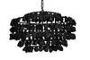 Noir Vulcan Chandelier Black Steel With Black Glass