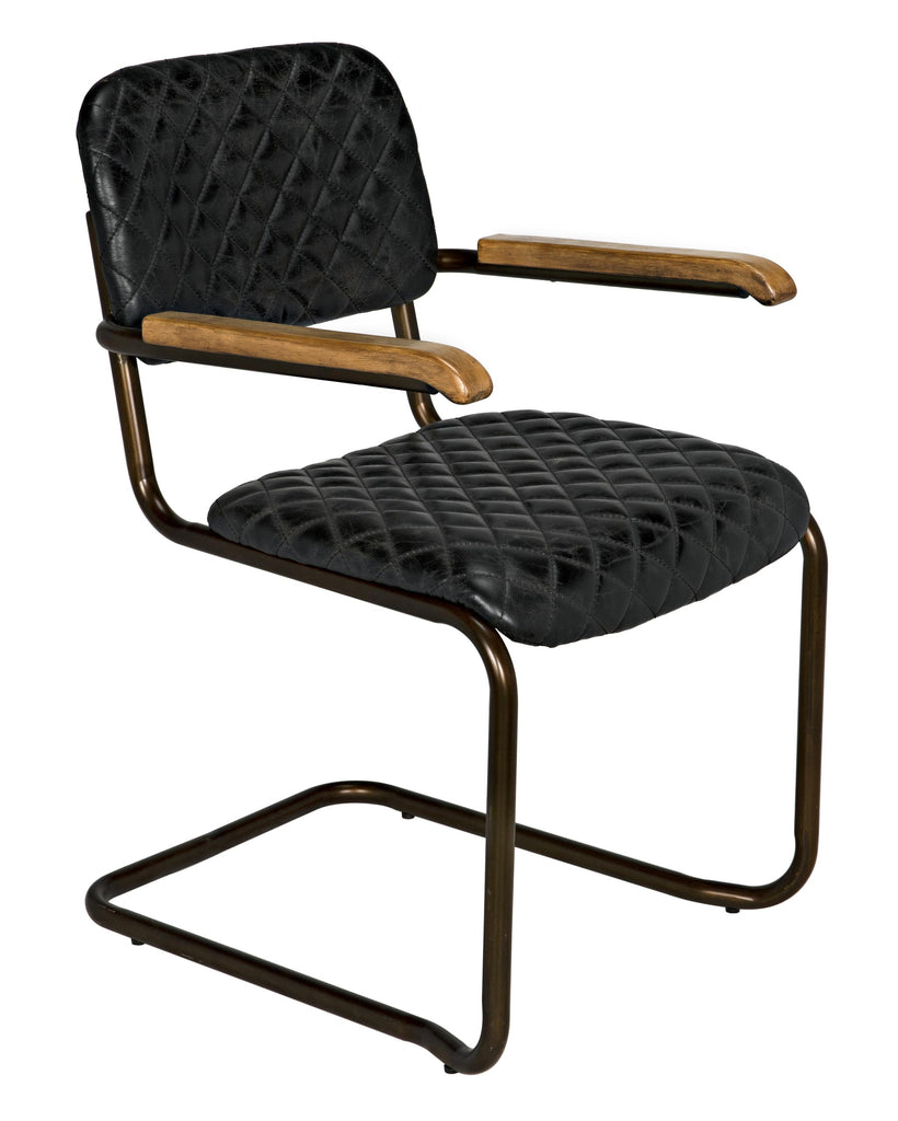 NOIR 0045 Arm Chair Vintage Black Leather