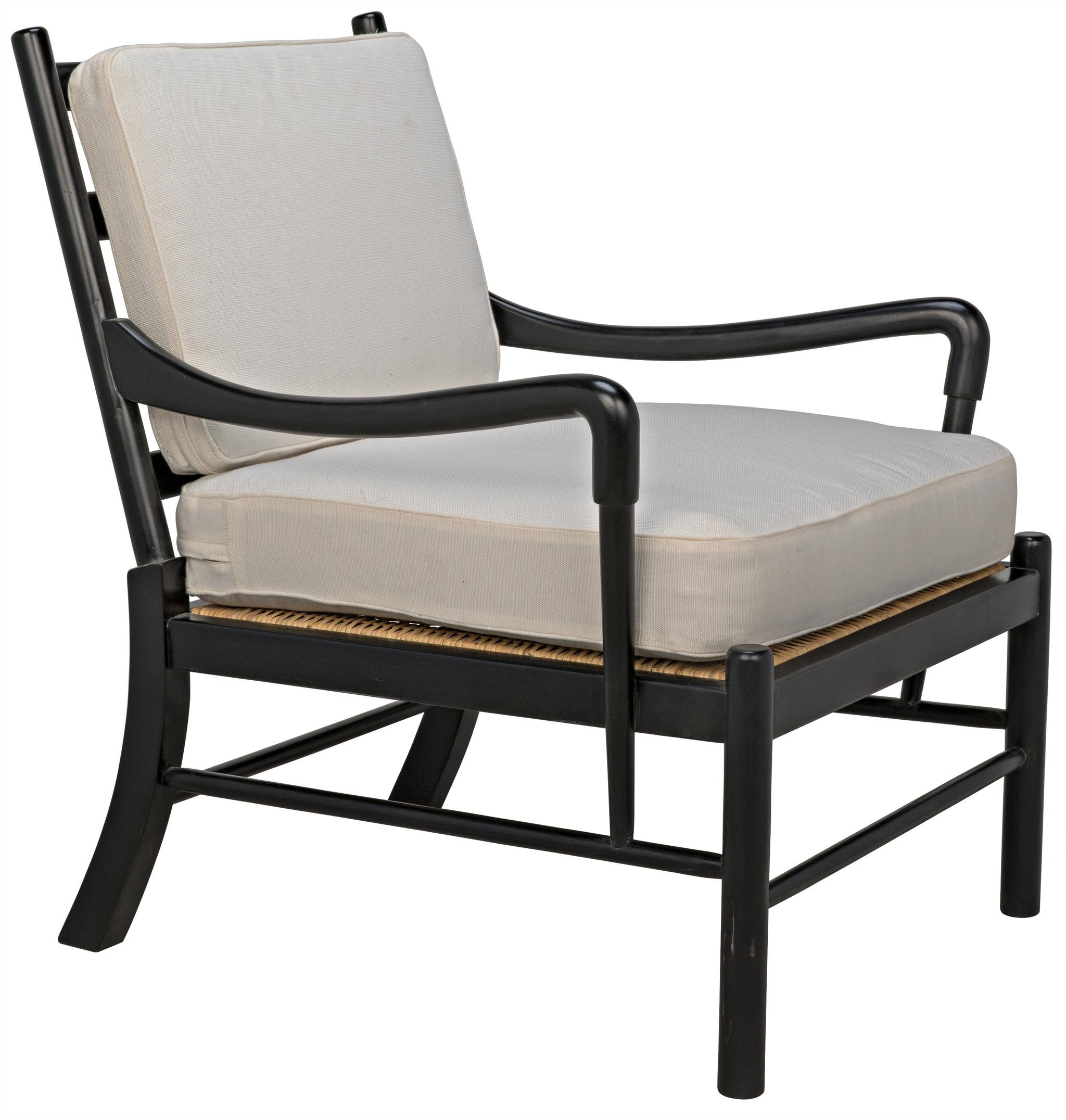 Black chair 2024 with rattan seat