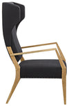 Noir Narciso Chair Teak With Black Woven Fabric