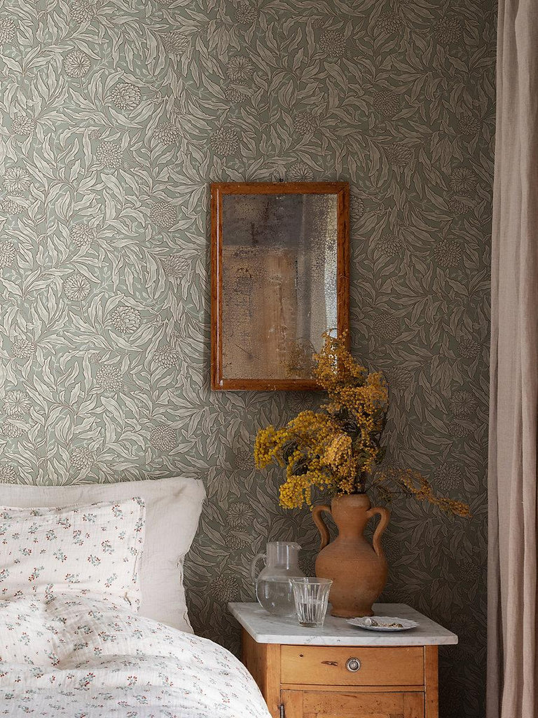 Sandberg Olof Sage Green Wallpaper