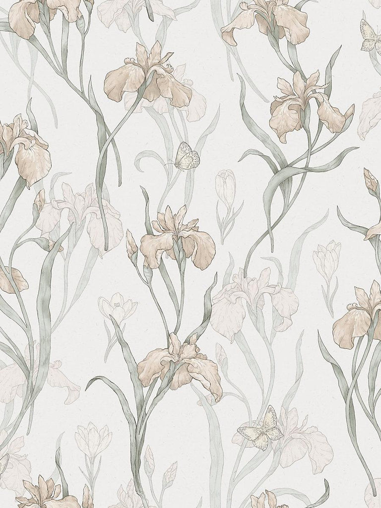 Sandberg Iris Powder Pink Wallpaper