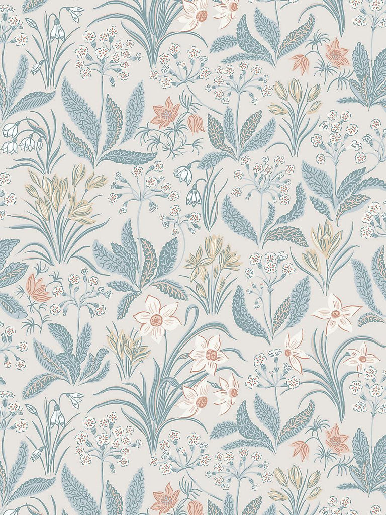 Sandberg Huset I Solen Folklore Blue Wallpaper