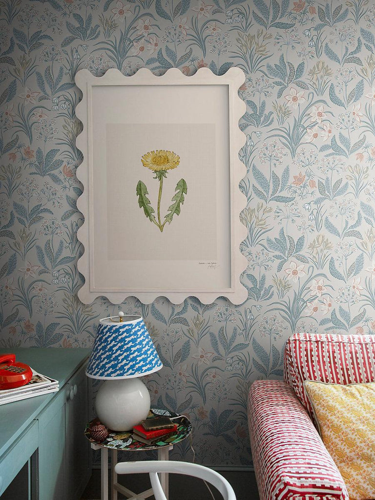 Sandberg Huset I Solen Folklore Blue Wallpaper