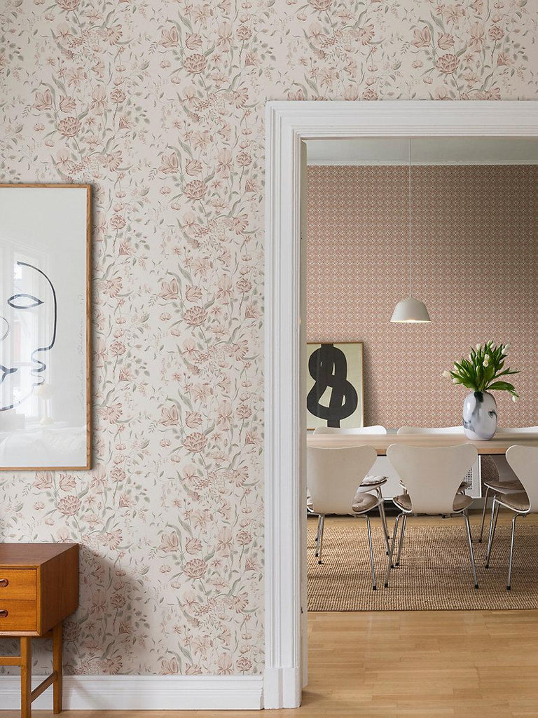 Sandberg Karins Bukett Powder Pink Wallpaper