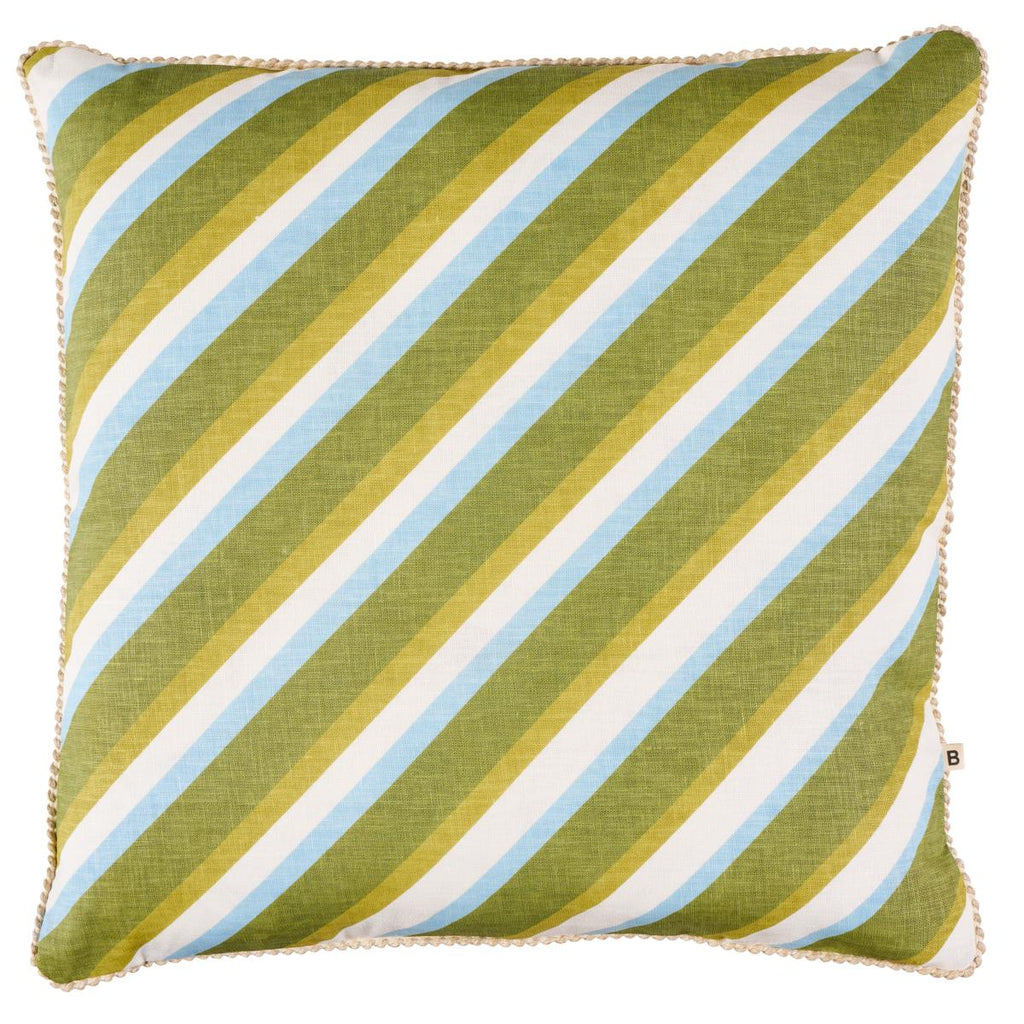 Schumacher Dina Stripe 20" Khaki 20" x 20" Pillow