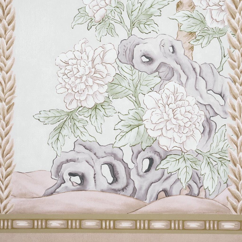 Schumacher Victoria Panel Set Stone Wallpaper