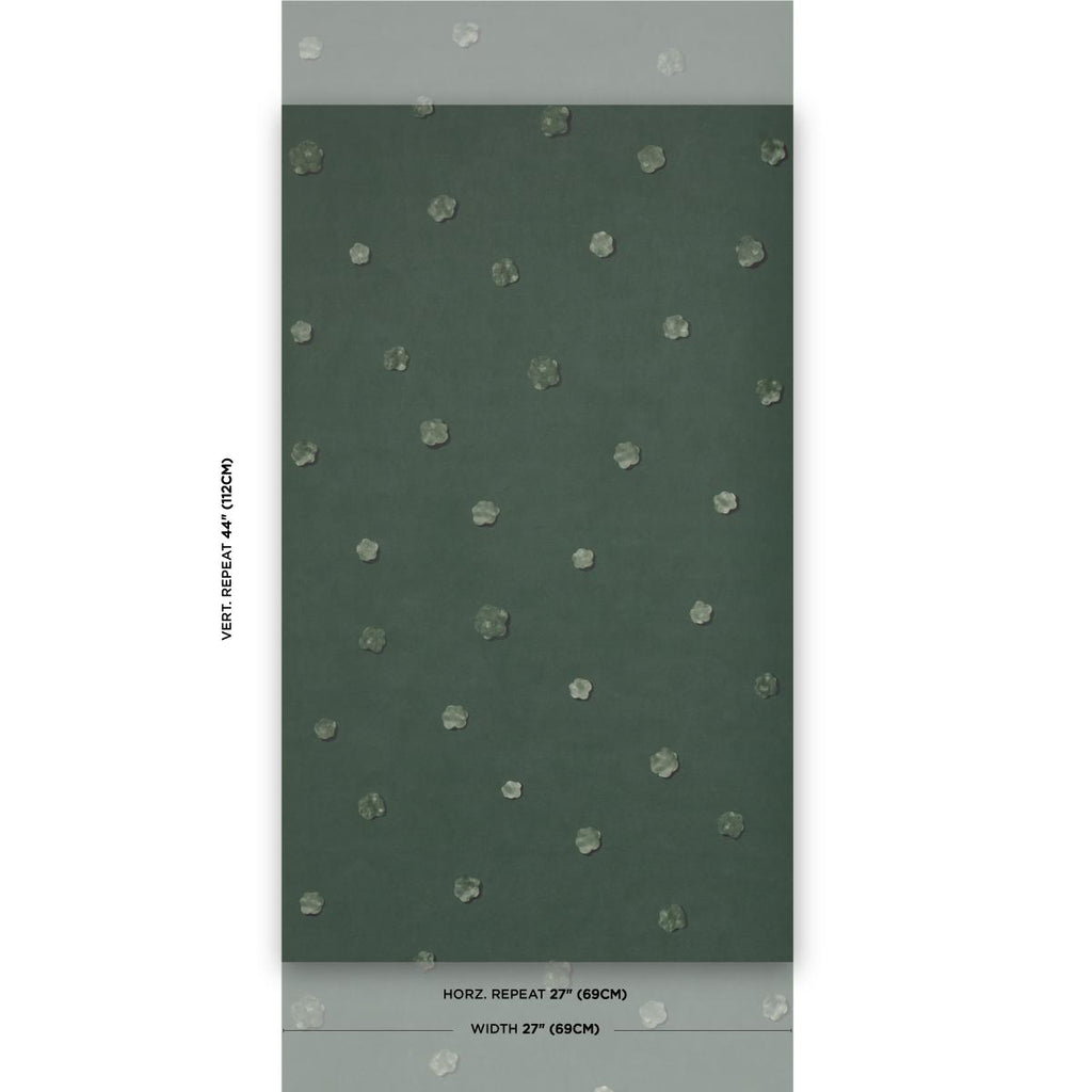 Schumacher Heavenly Bodies Deep Green Wallpaper