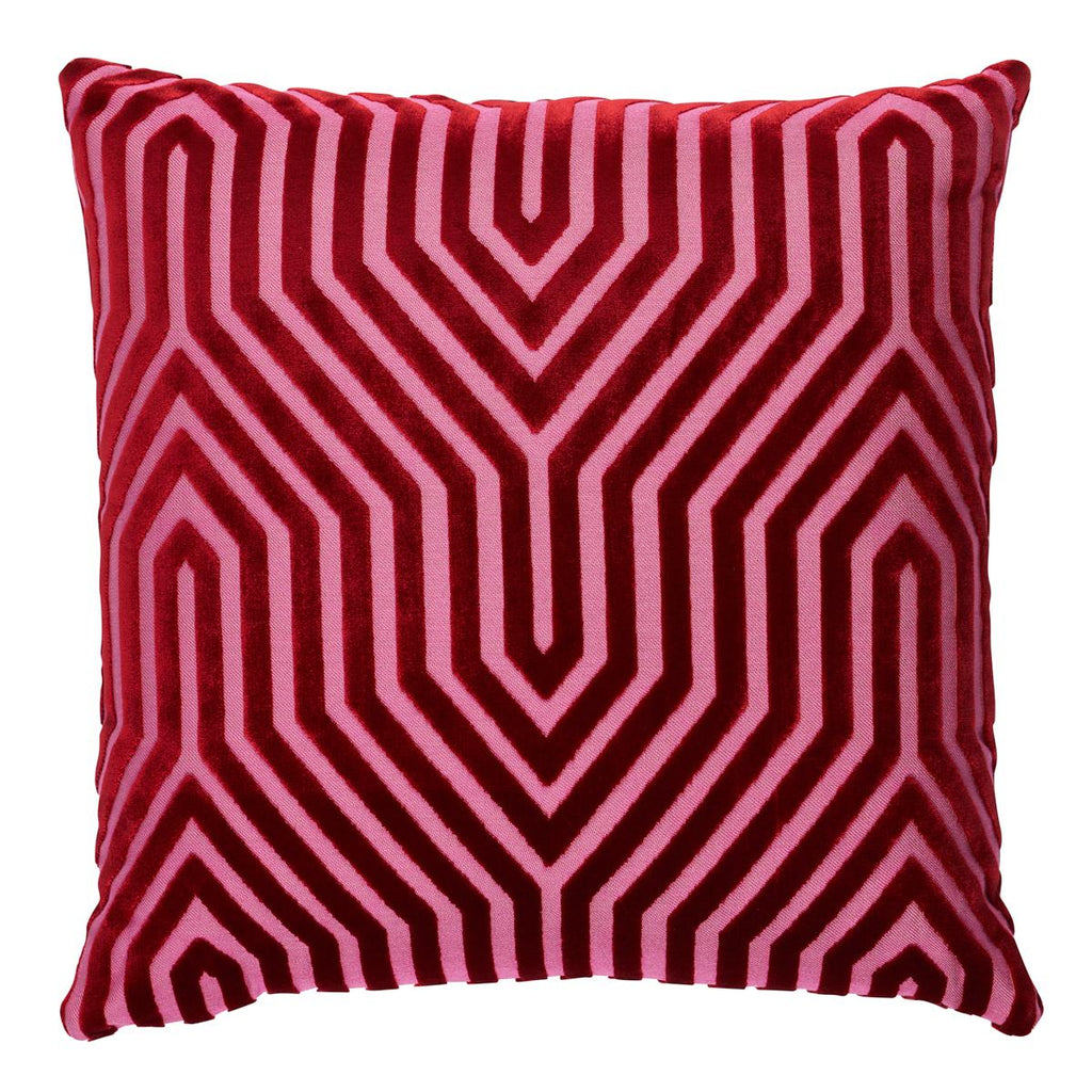 Schumacher Vanderbilt Velvet Fushia 24" x 24" Pillow