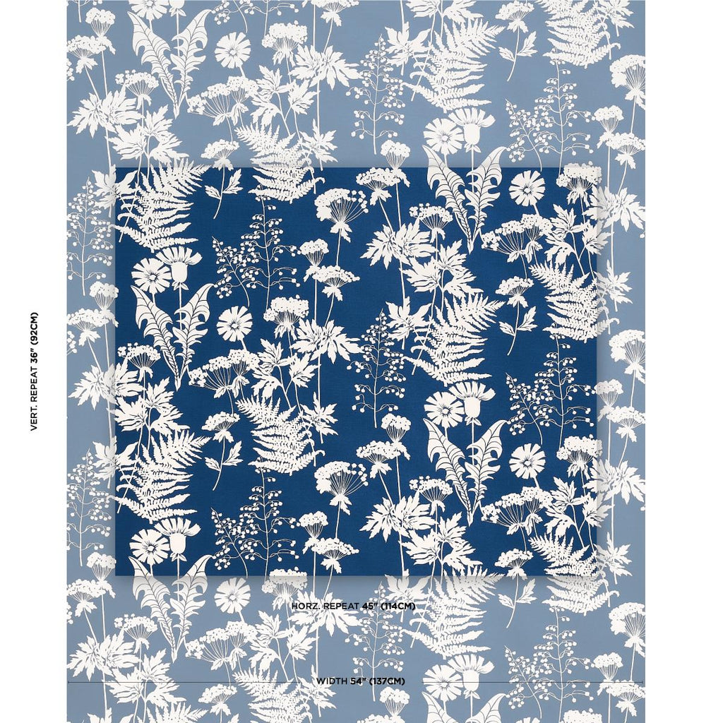 Schumacher Spring Floral Indoor/Outdoor Navy Fabric