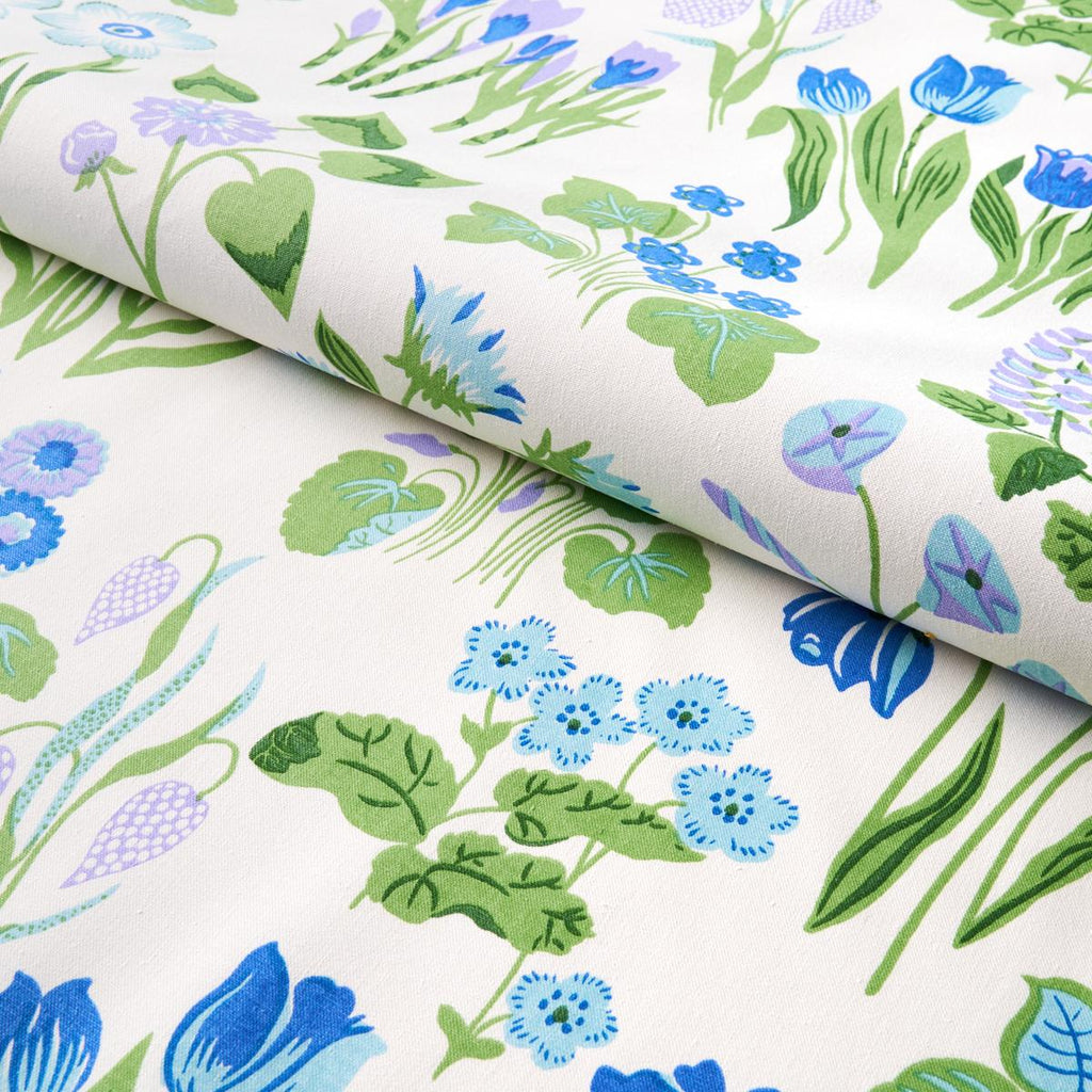 Schumacher Carly Blue Bell Fabric