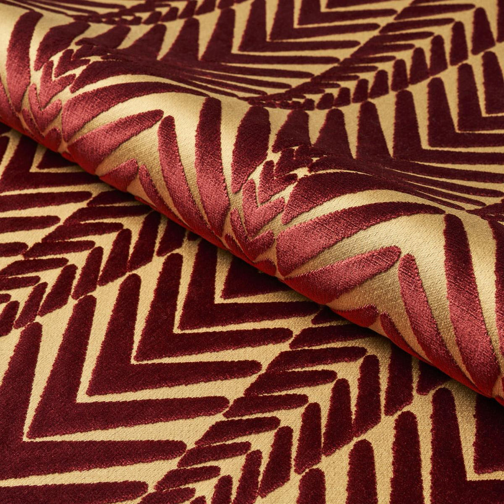 Schumacher Zebra Velvet Gold Plum Fabric