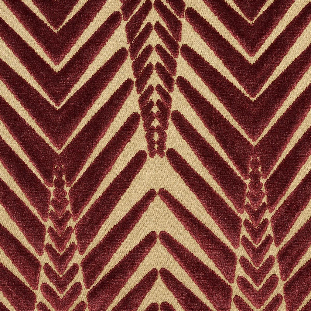 Schumacher Zebra Velvet Gold Plum Fabric