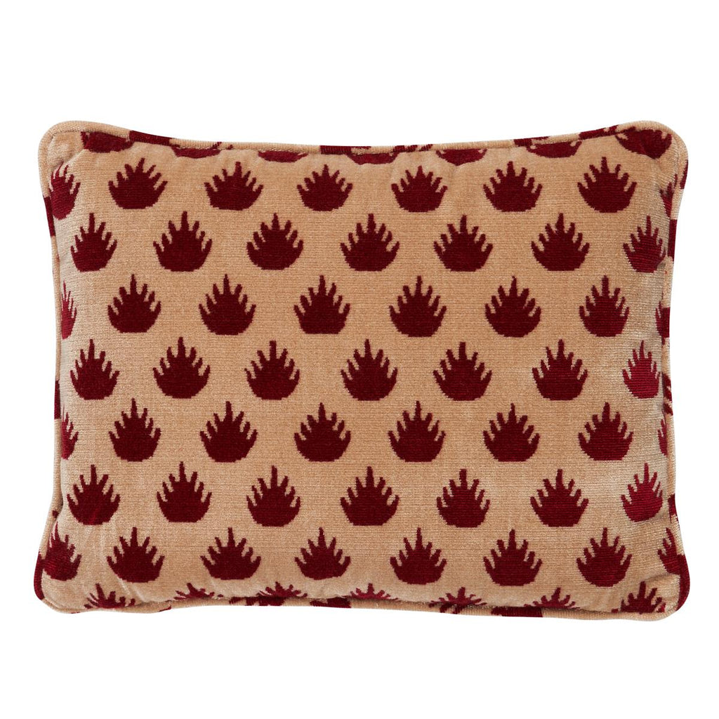 Schumacher Coronation Velvet Garnet 16" x 12" Pillow