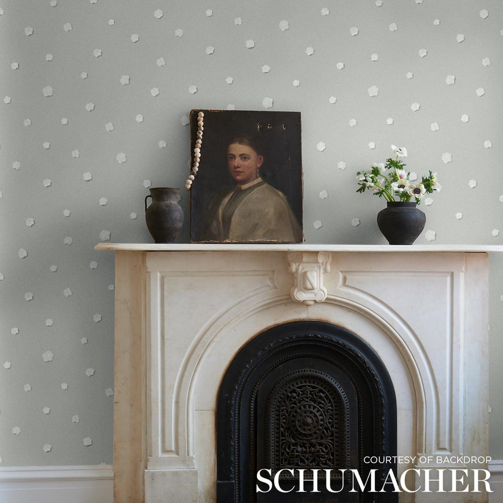 Schumacher Heavenly Bodies Gray Wallpaper