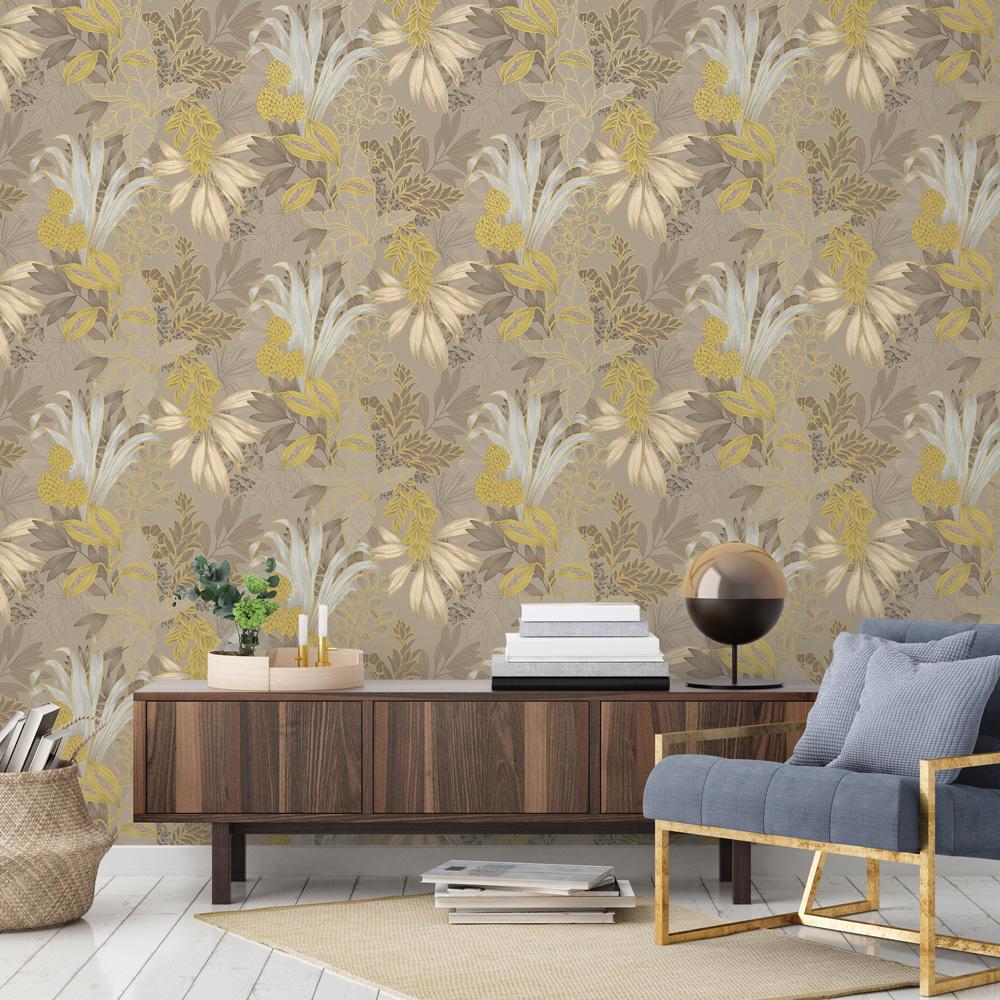 DecoratorsBest Bloom Oasis Tawny Brown Non-Pasted Wallpaper