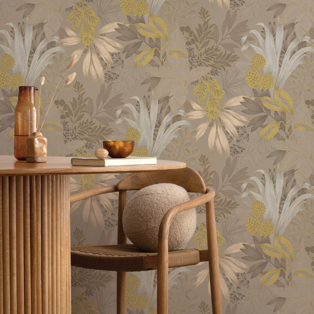 DecoratorsBest Bloom Oasis Tawny Brown Non-Pasted Wallpaper