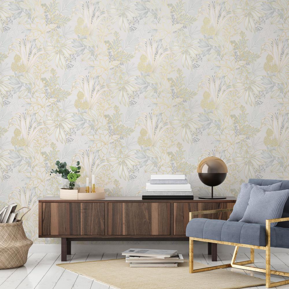 DecoratorsBest Bloom Oasis Cloud Grey Non-Pasted Wallpaper