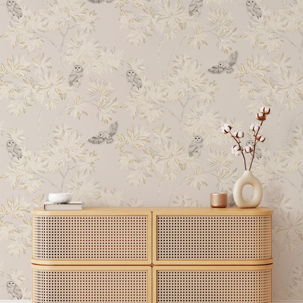 DecoratorsBest Owls Neutral Non-Pasted Wallpaper