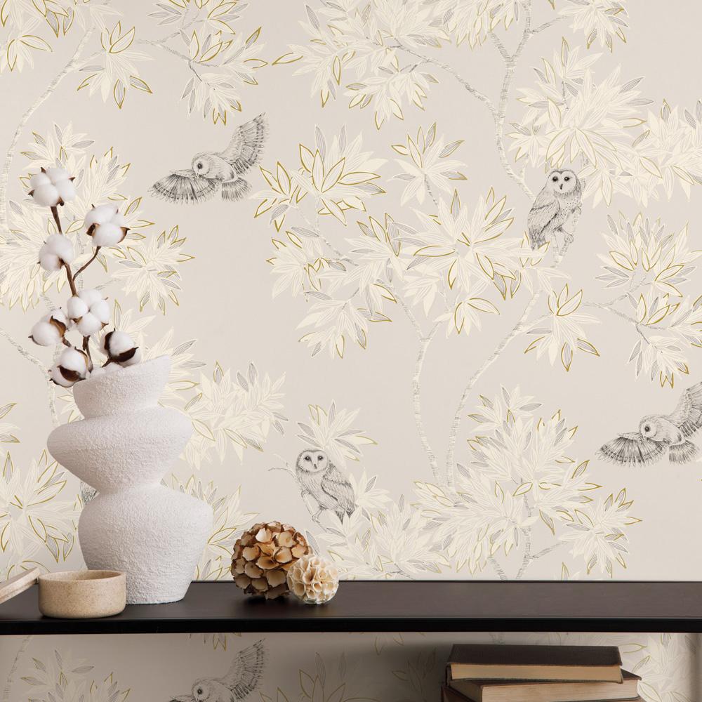 DecoratorsBest Owls Neutral Non-Pasted Wallpaper