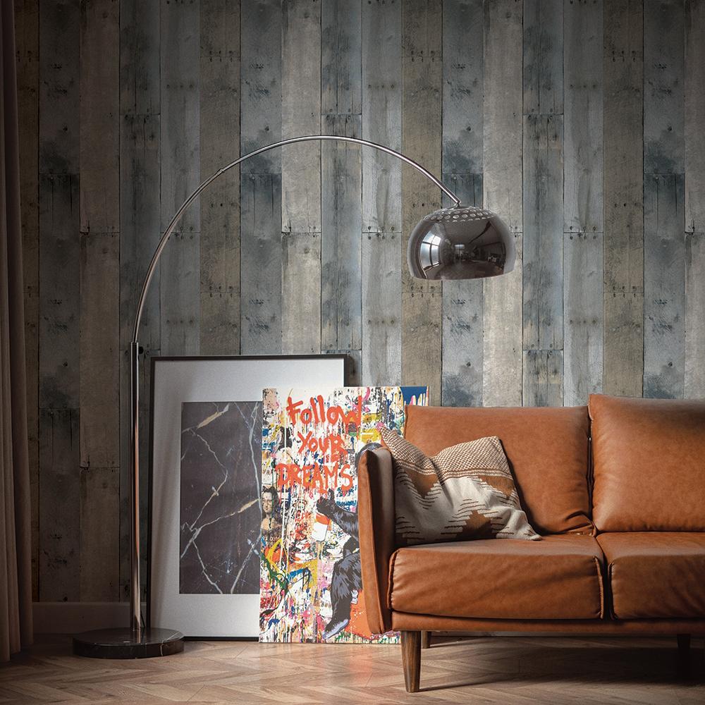 DecoratorsBest Reclaimed Wood Grey Peel and Stick Wallpaper, 28 sq. ft.