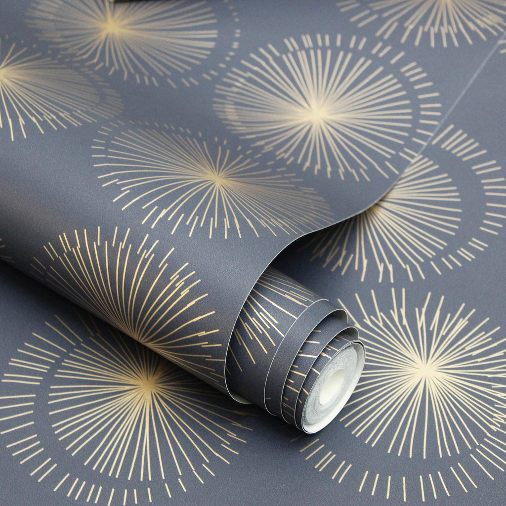 DecoratorsBest Moon Sphere Navy Peel and Stick Wallpaper, 28 sq. ft.