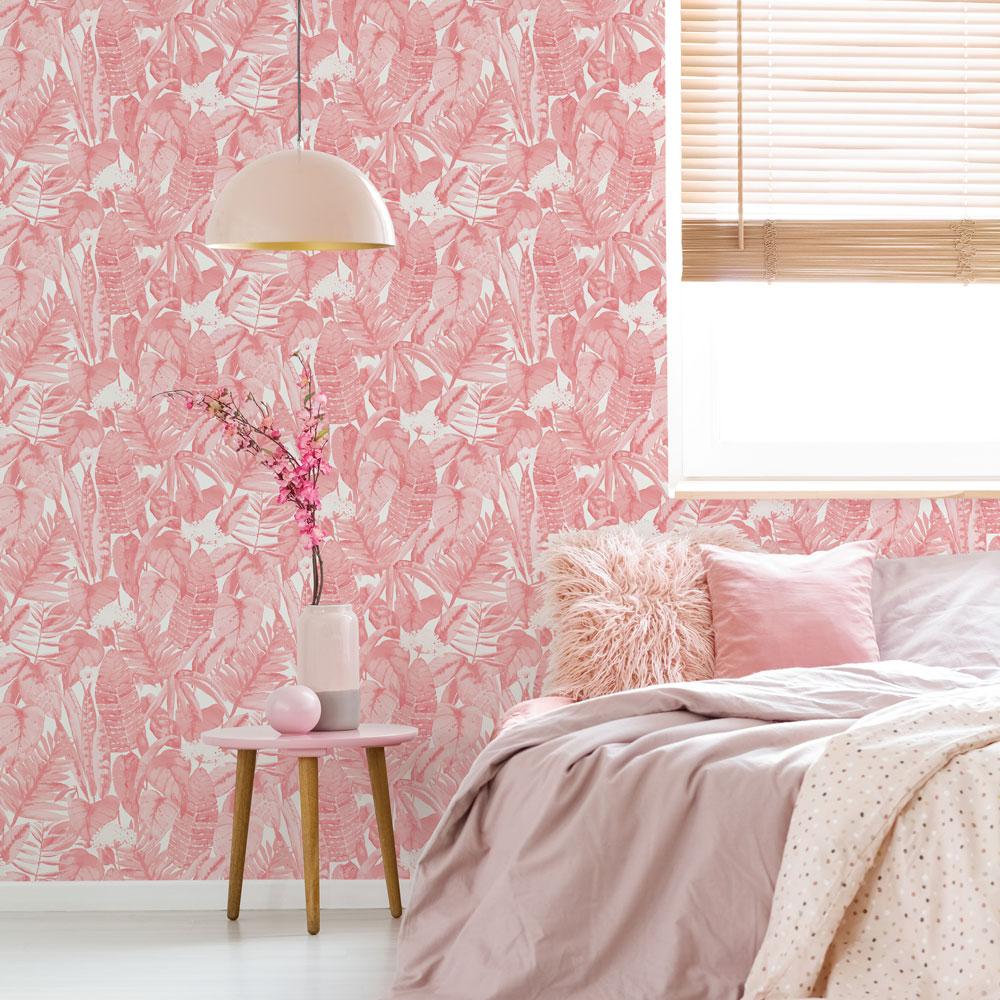 Bamboo Wallpaper Pink Orange, Peel and Stick Wallpaper Tropical – Literally  Pretty
