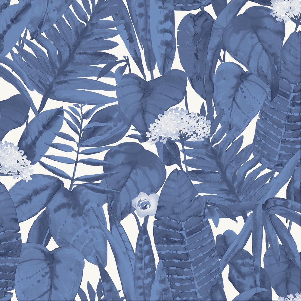 DecoratorsBest Paradise Palm Calming Blue Peel and Stick Wallpaper, 28 sq. ft.