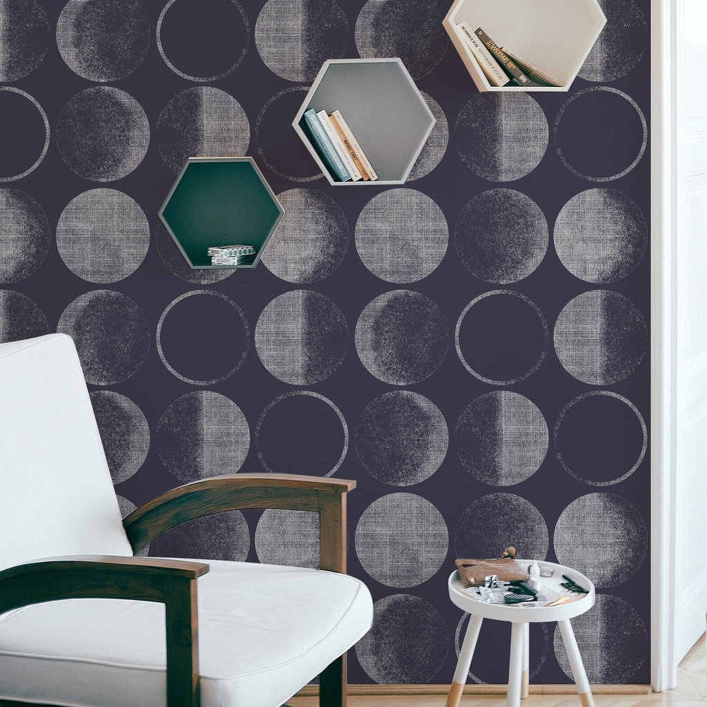 DecoratorsBest Lunar Navy Peel and Stick Wallpaper, 28 sq. ft.