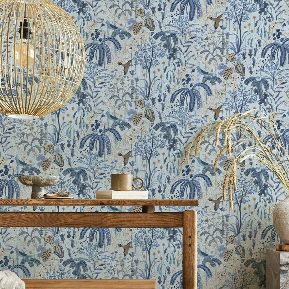 DecoratorsBest Weeping Willow Blue Peel and Stick Wallpaper, 28 sq. ft.