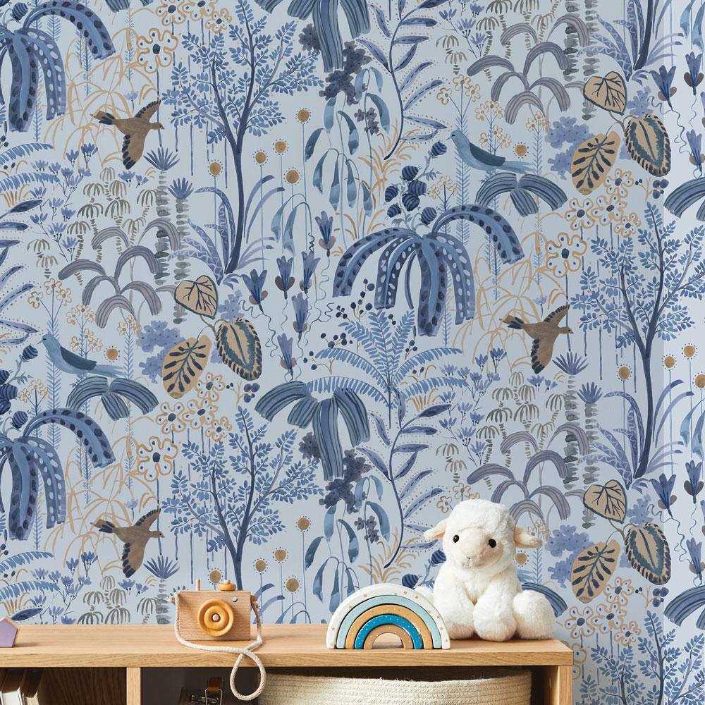 DecoratorsBest Weeping Willow Blue Peel and Stick Wallpaper, 28 sq. ft.